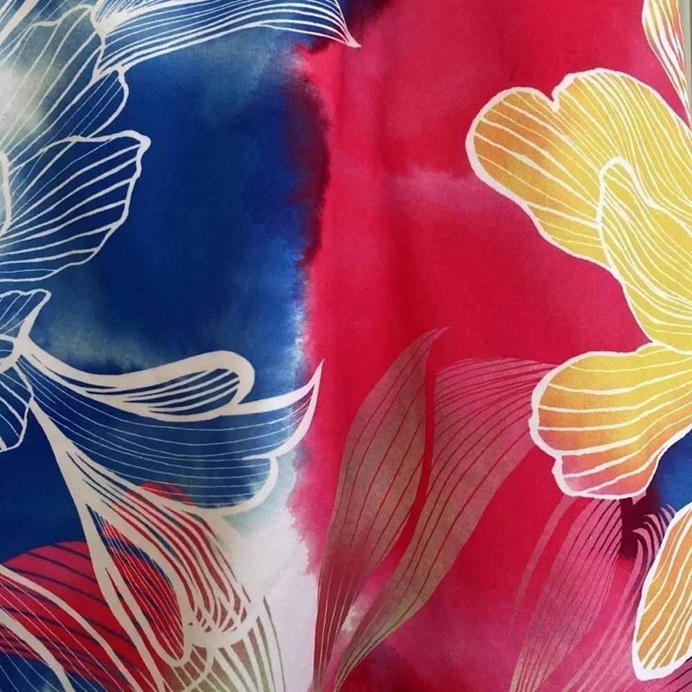 T by Talbots skort skirt tropical vibrant pink blue white size 1XP